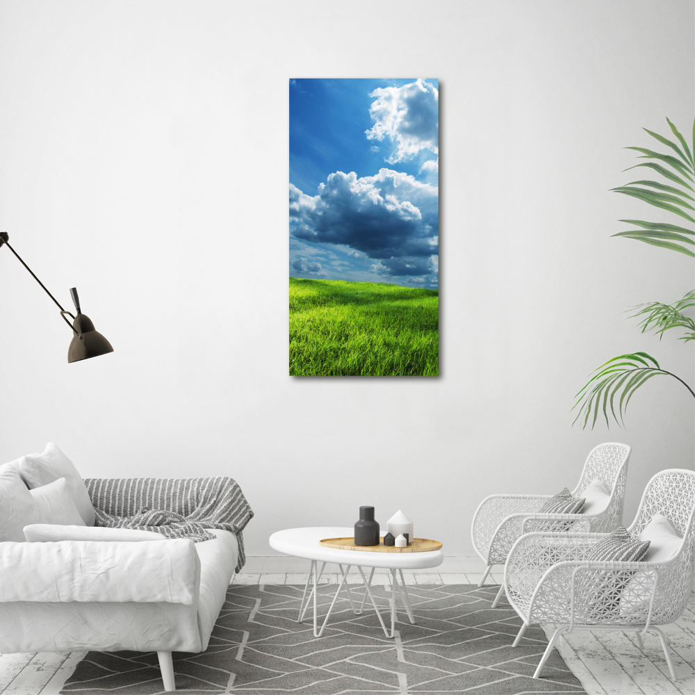 Tableau photo sur toile Nuages au-dessus d'un champ