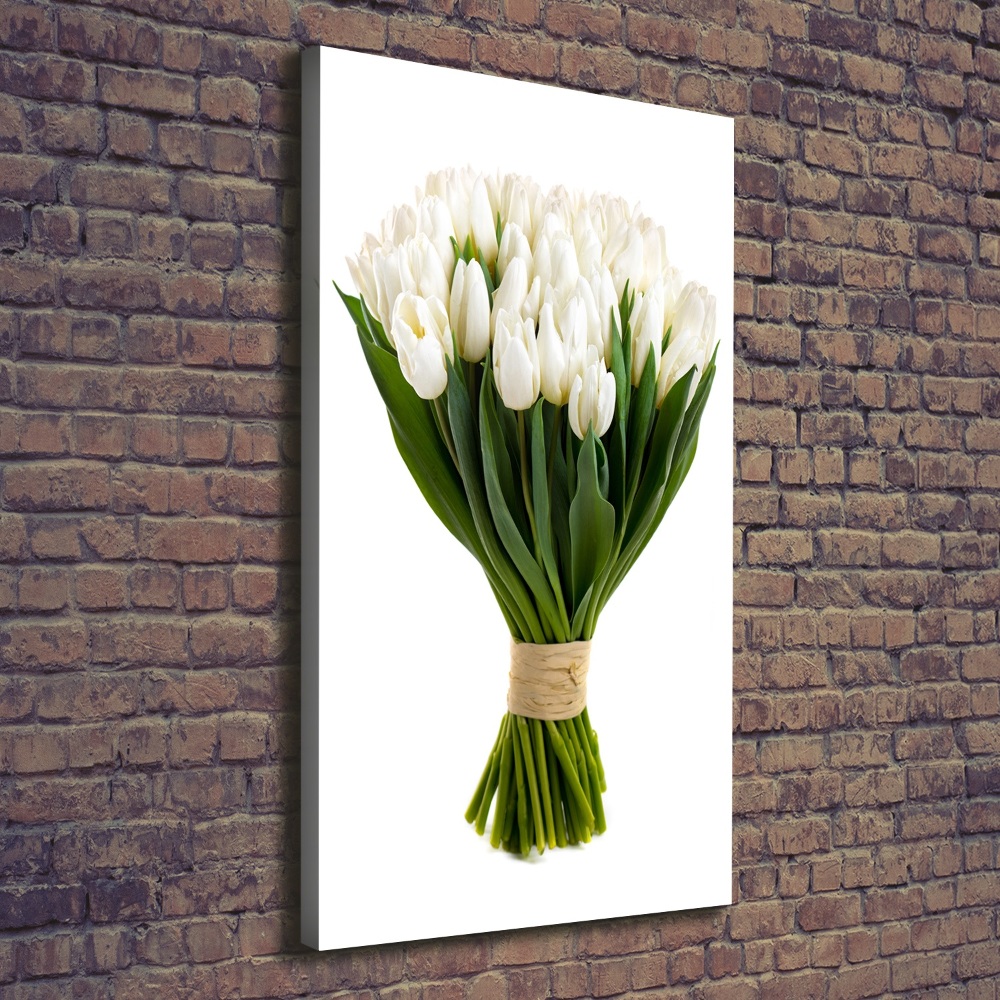 Tableau toile imprimée Tulipes blanches plantes