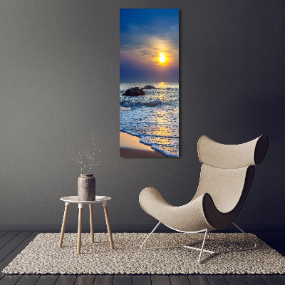 Tableau imprimé sur toile Plage au coucher du soleil