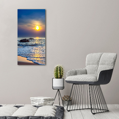 Tableau imprimé sur toile Plage au coucher du soleil