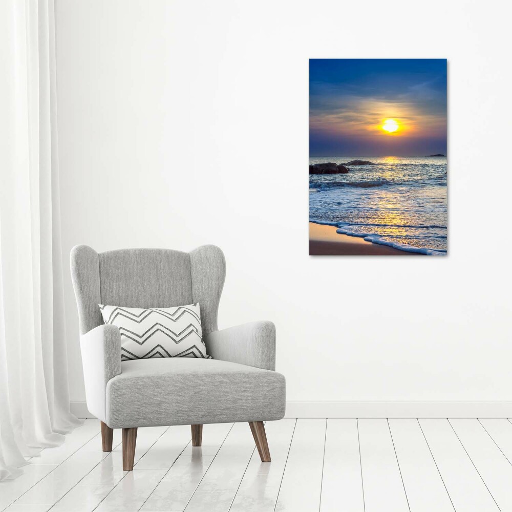 Tableau imprimé sur toile Plage au coucher du soleil