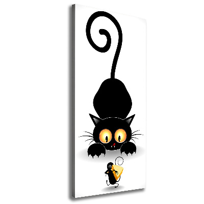 Tableau toile imprimée Chat et souris