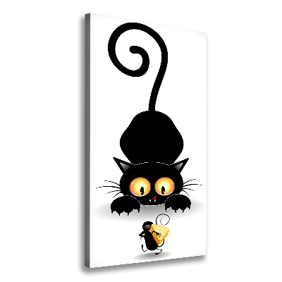 Tableau toile imprimée Chat et souris