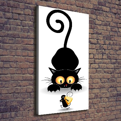 Tableau toile imprimée Chat et souris