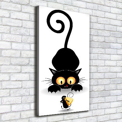 Tableau toile imprimée Chat et souris