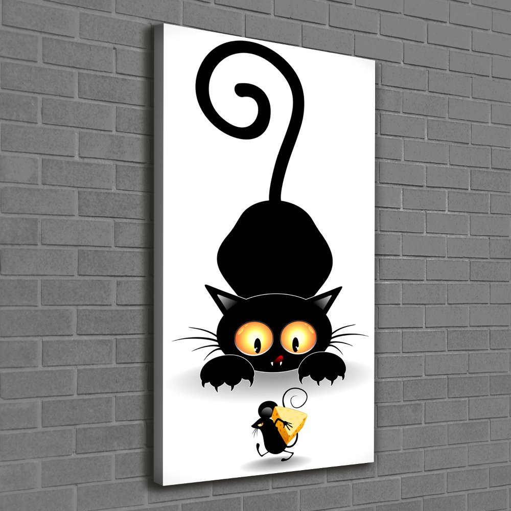 Tableau toile imprimée Chat et souris