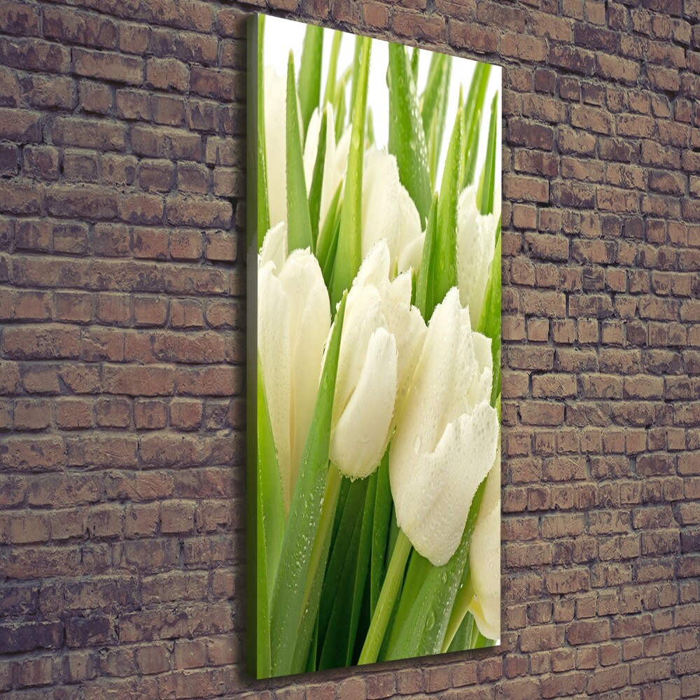 Tableau toile imprimée Tulipes blanches fleurs