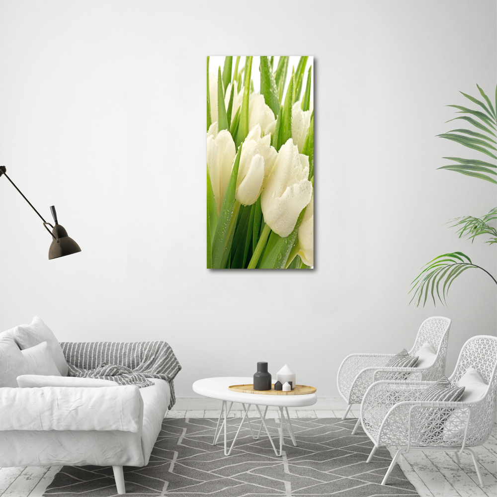 Tableau toile imprimée Tulipes blanches fleurs