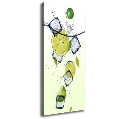 Tableau photo sur toile Citrons verts et glace