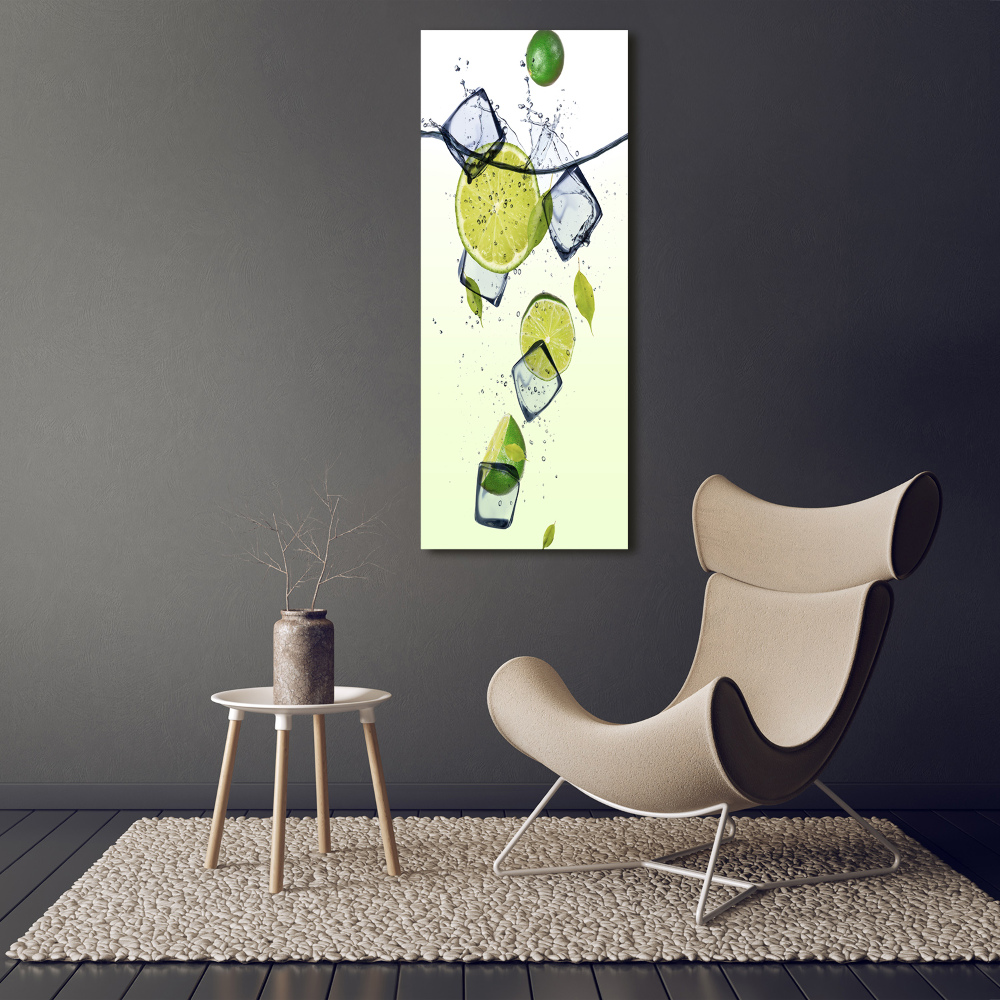 Tableau photo sur toile Citrons verts et glace