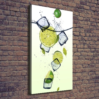 Tableau photo sur toile Citrons verts et glace