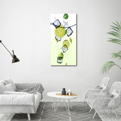 Tableau photo sur toile Citrons verts et glace