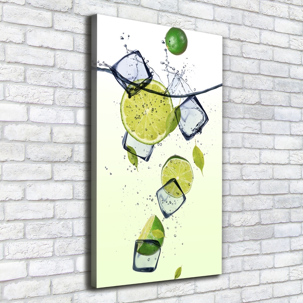 Tableau photo sur toile Citrons verts et glace