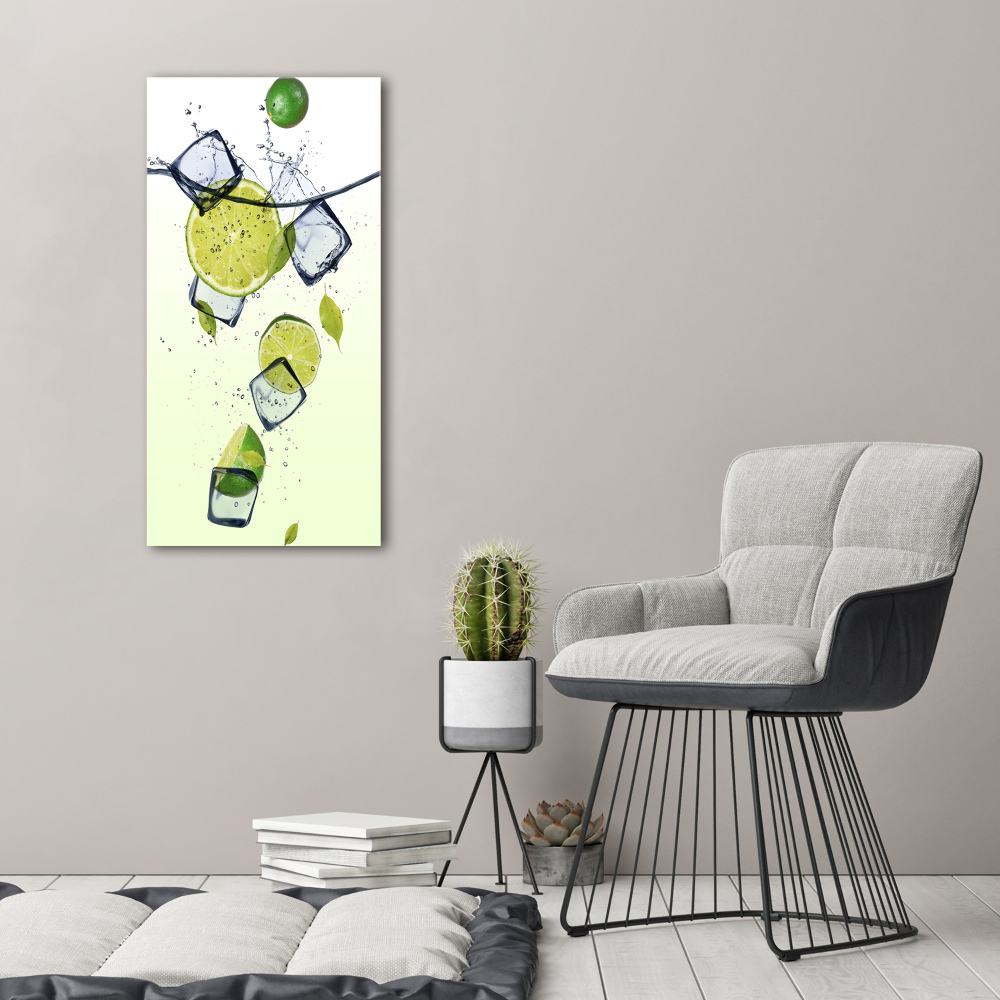 Tableau photo sur toile Citrons verts et glace