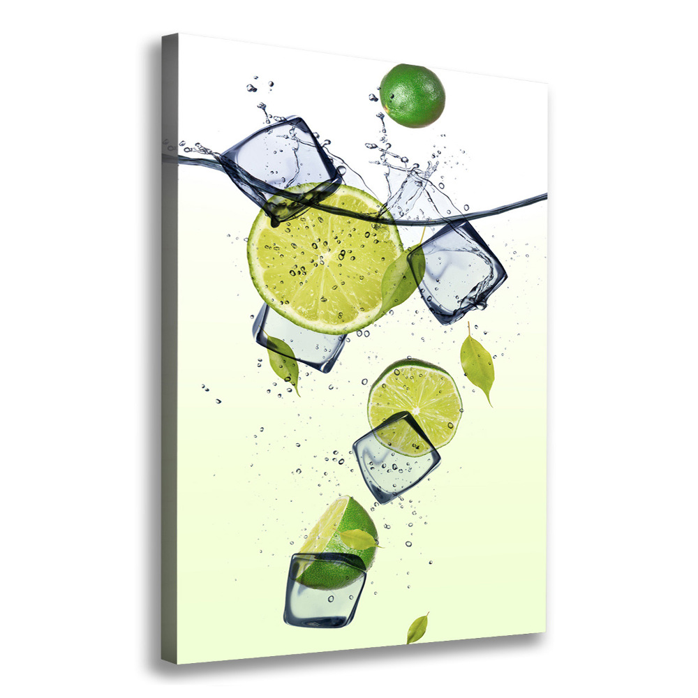 Tableau photo sur toile Citrons verts et glace