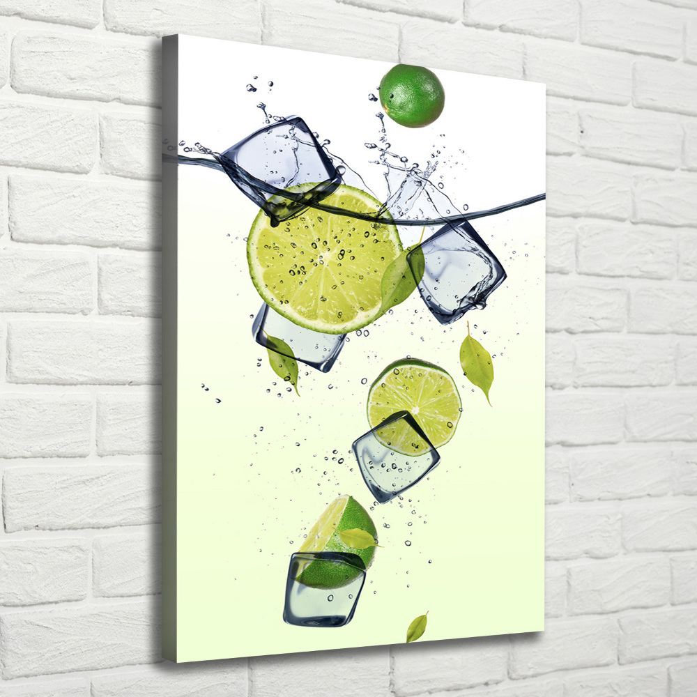 Tableau photo sur toile Citrons verts et glace