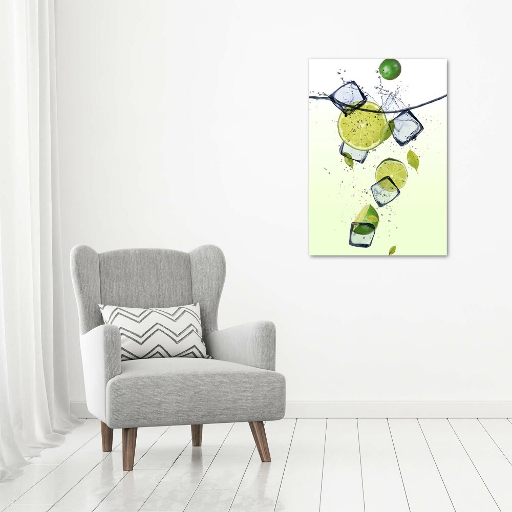 Tableau photo sur toile Citrons verts et glace