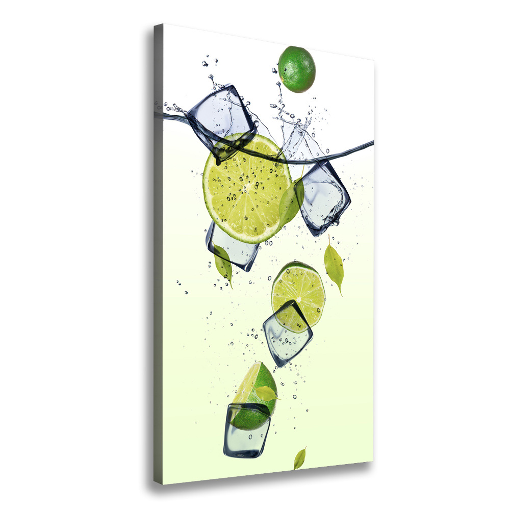 Tableau photo sur toile Citrons verts et glace