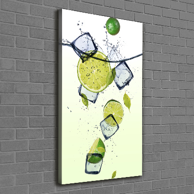 Tableau photo sur toile Citrons verts et glace