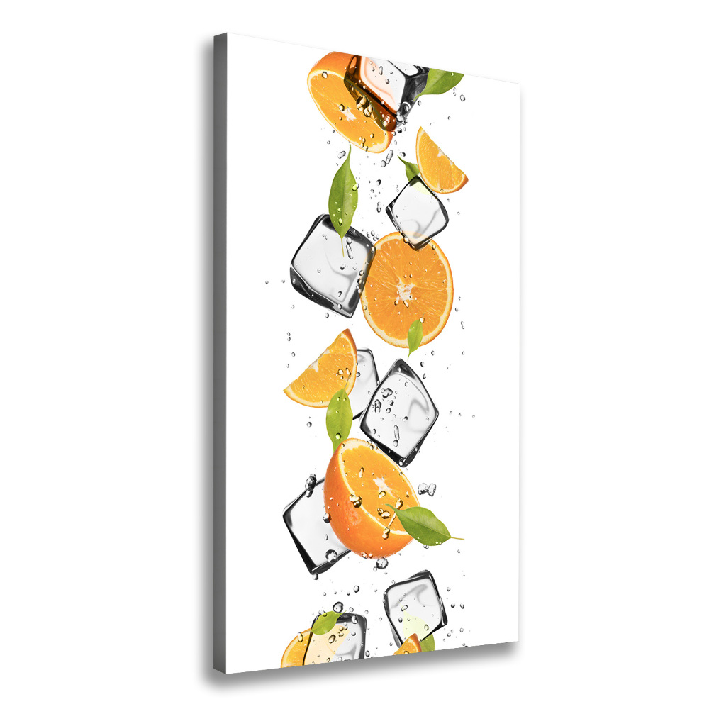 Tableau toile imprimée Oranges et glace