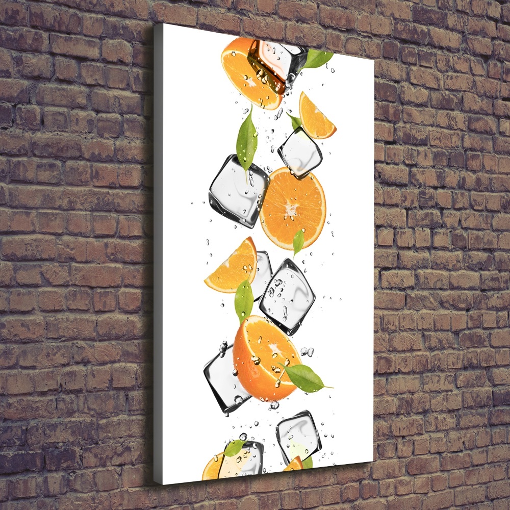 Tableau toile imprimée Oranges et glace