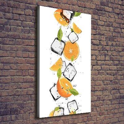 Tableau toile imprimée Oranges et glace