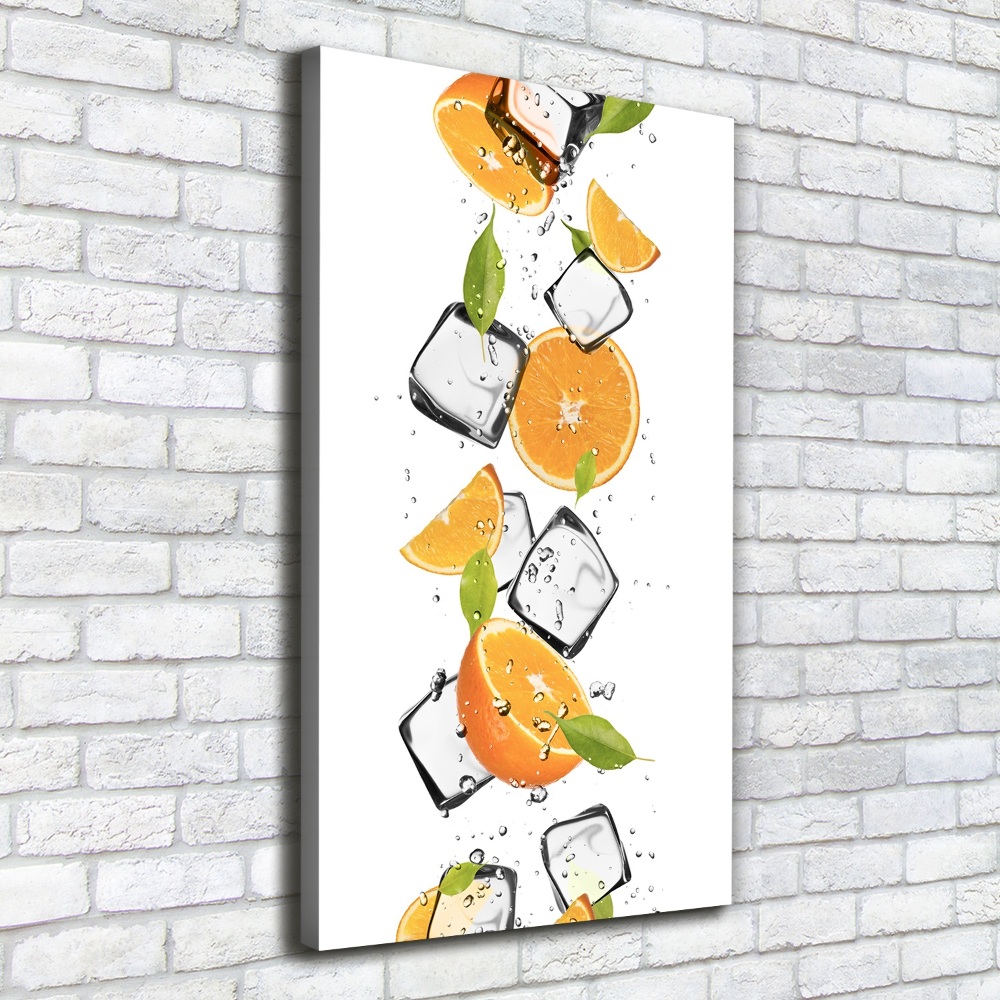 Tableau toile imprimée Oranges et glace