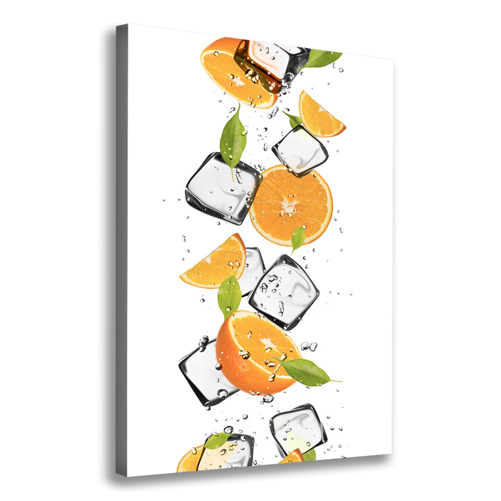 Tableau toile imprimée Oranges et glace