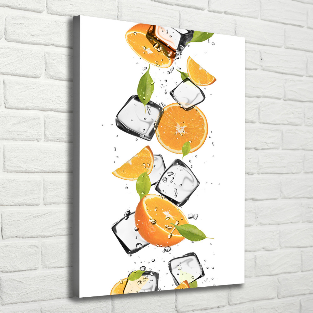 Tableau toile imprimée Oranges et glace