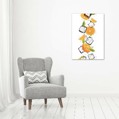 Tableau toile imprimée Oranges et glace