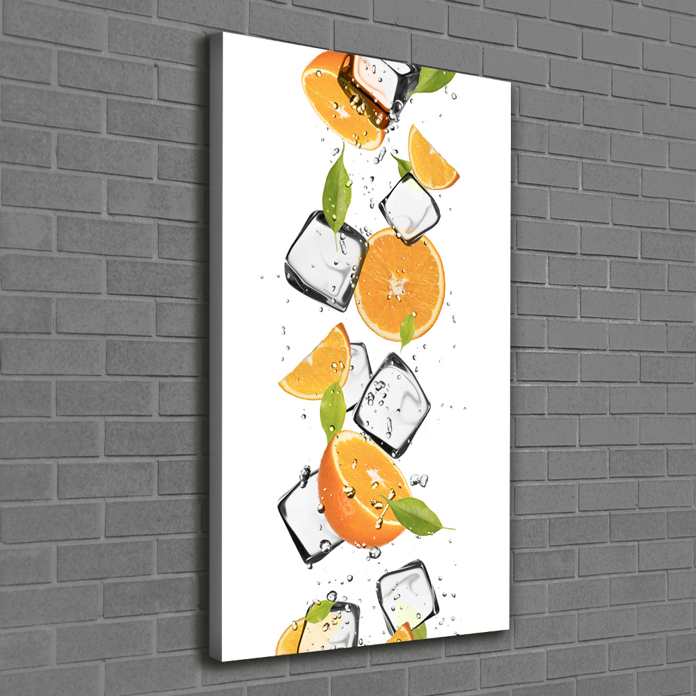 Tableau toile imprimée Oranges et glace