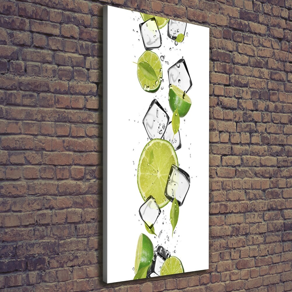 Tableau sur toile Citron vert et glace