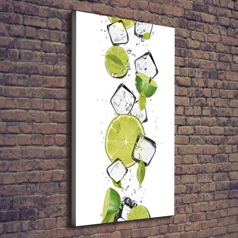 Tableau sur toile Citron vert et glace