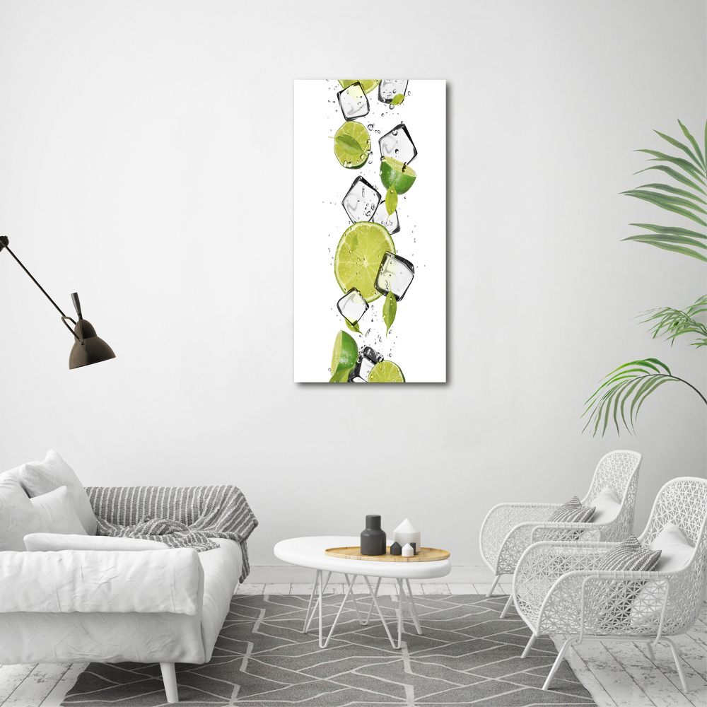 Tableau sur toile Citron vert et glace