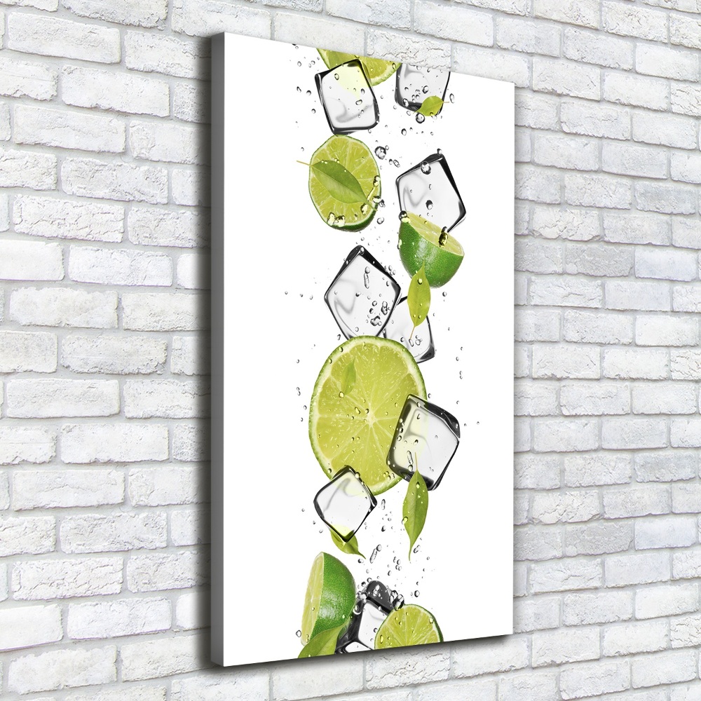 Tableau sur toile Citron vert et glace