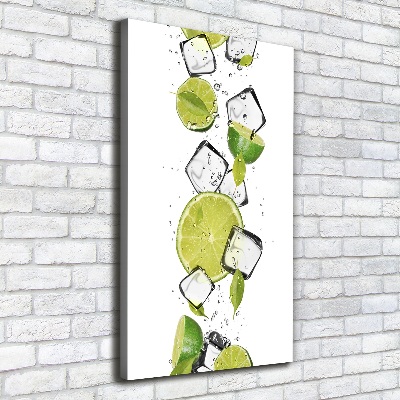 Tableau sur toile Citron vert et glace