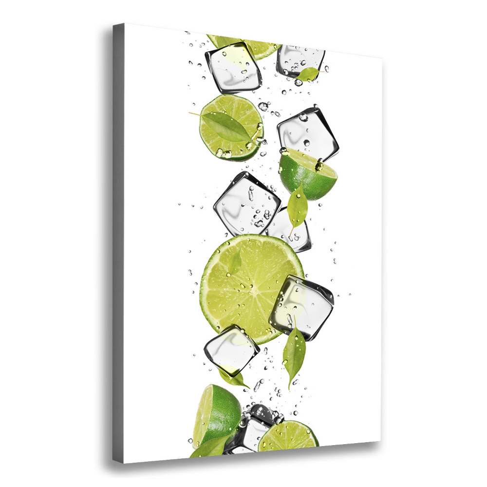 Tableau sur toile Citron vert et glace