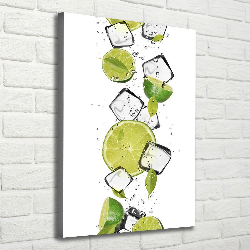 Tableau sur toile Citron vert et glace