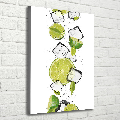 Tableau sur toile Citron vert et glace