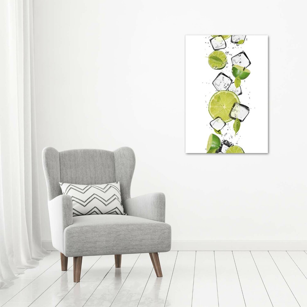 Tableau sur toile Citron vert et glace