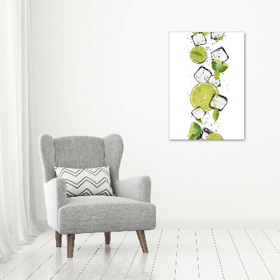 Tableau sur toile Citron vert et glace