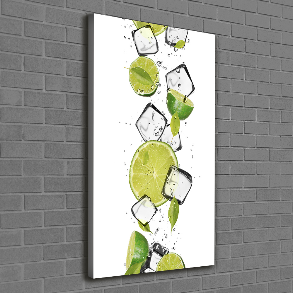 Tableau sur toile Citron vert et glace