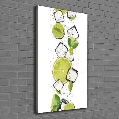 Tableau sur toile Citron vert et glace