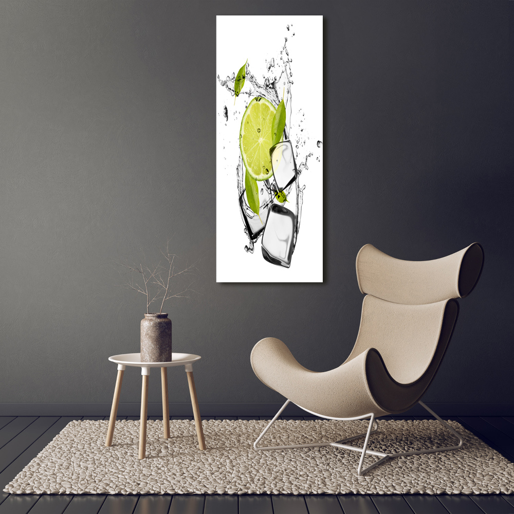 Tableau toile imprimée Citron vert et glace