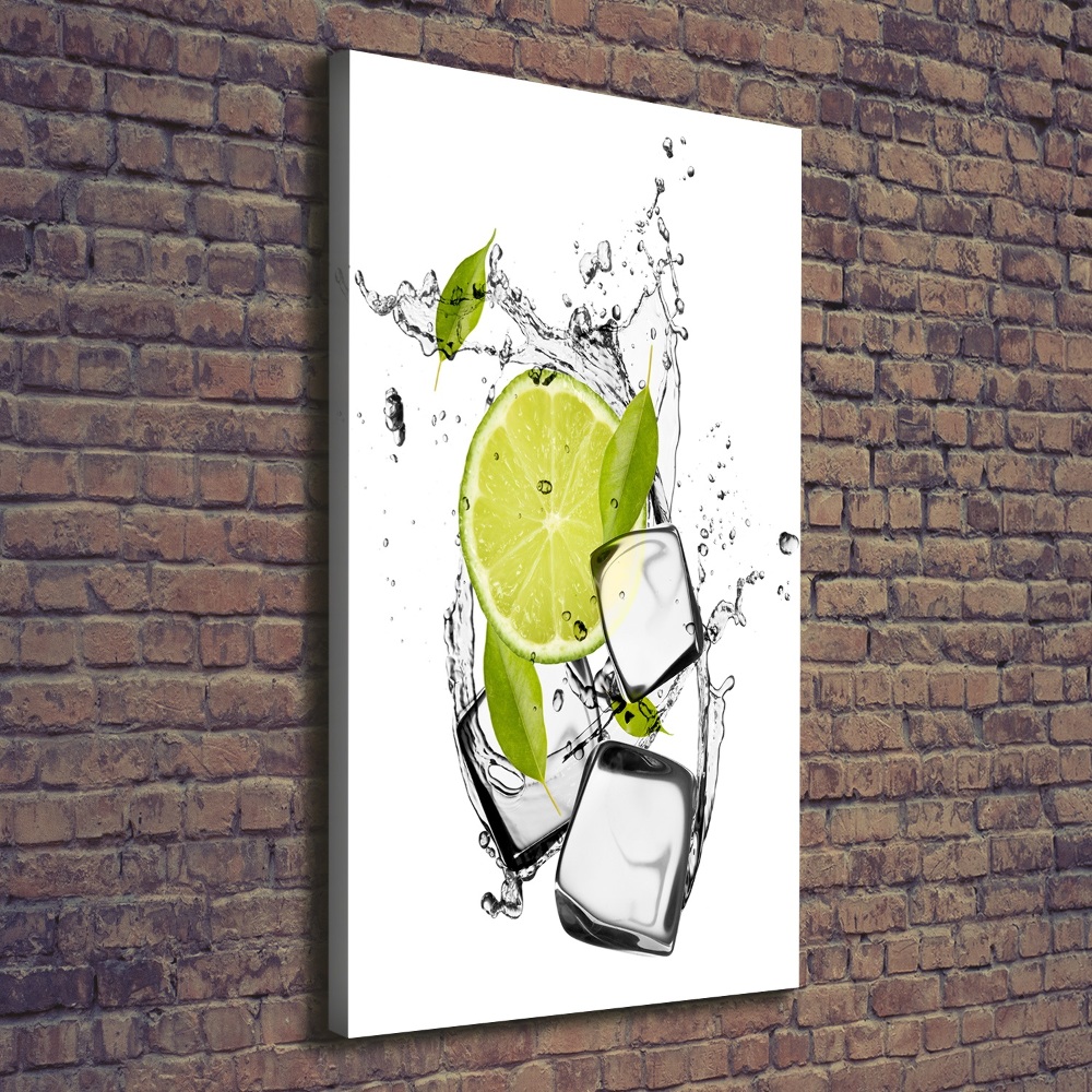 Tableau toile imprimée Citron vert et glace