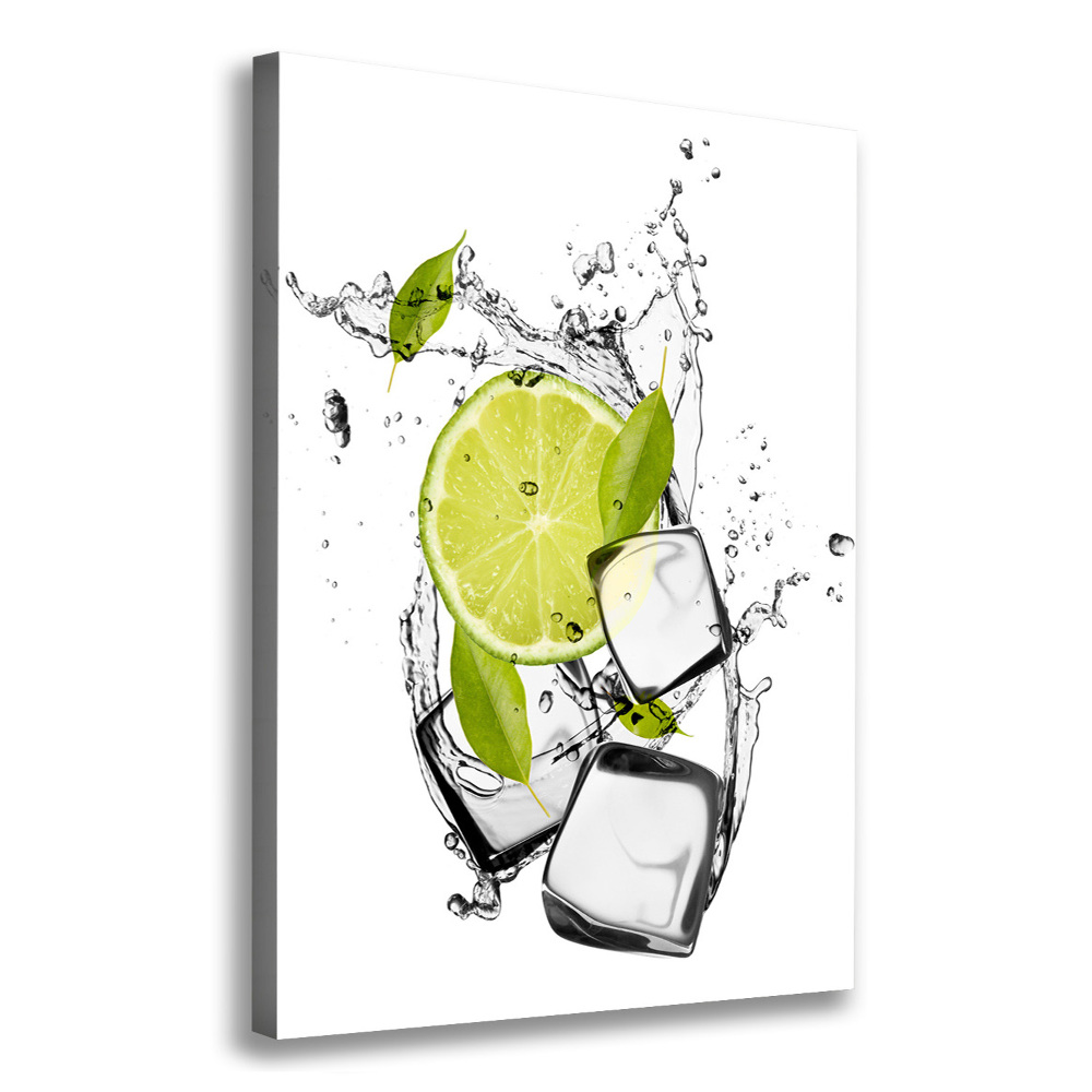 Tableau toile imprimée Citron vert et glace