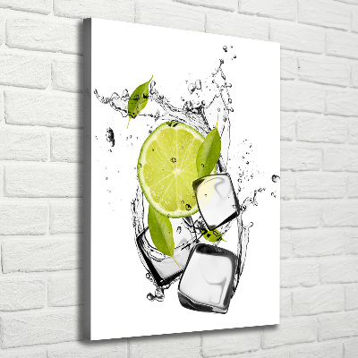 Tableau toile imprimée Citron vert et glace