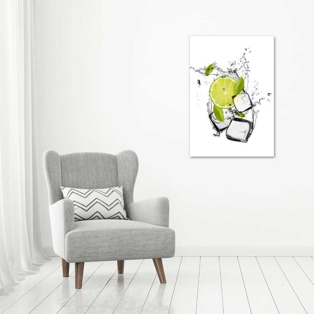 Tableau toile imprimée Citron vert et glace