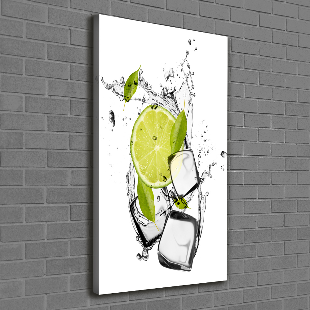 Tableau toile imprimée Citron vert et glace