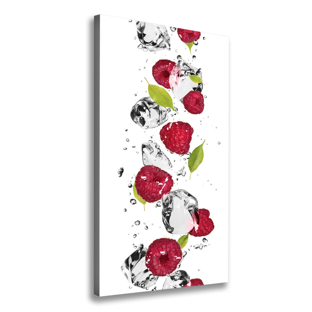 Tableau sur toile Framboises et eau